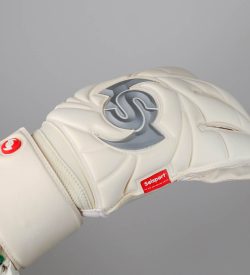 Selsport 25th Anniversary glove backhand with silver s wing logo